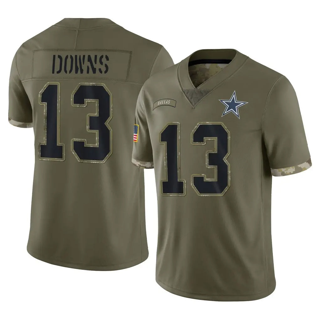 BIPIHUC D.Cowboys #13 Caleb Downs Player Olive Salute to Service Limited Game Stitched Jerseys