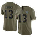 BIPIHUC D.Cowboys #13 Caleb Downs Player Olive Salute to Service Limited Game Stitched Jerseys