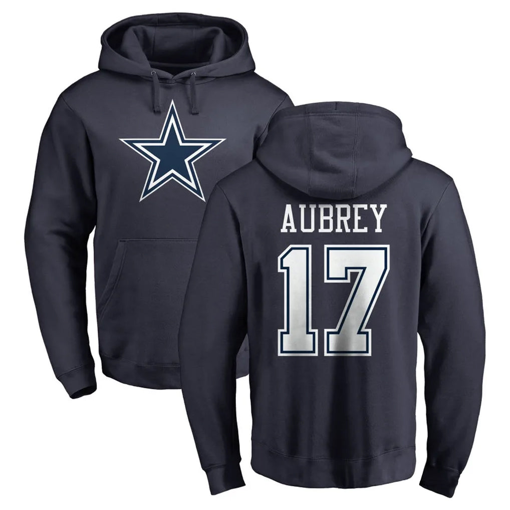 BIPIHUC D.Cowboys #17 Brandon Aubrey Player Navy Pullover Hoodies Limited Stitched Jerseys