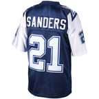 BIPIHUC D.Cowboys #21 Deion Sanders Mitchell & Ness Navy Big & Tall 1995 Retired Player Replica Stitched Jerseys
