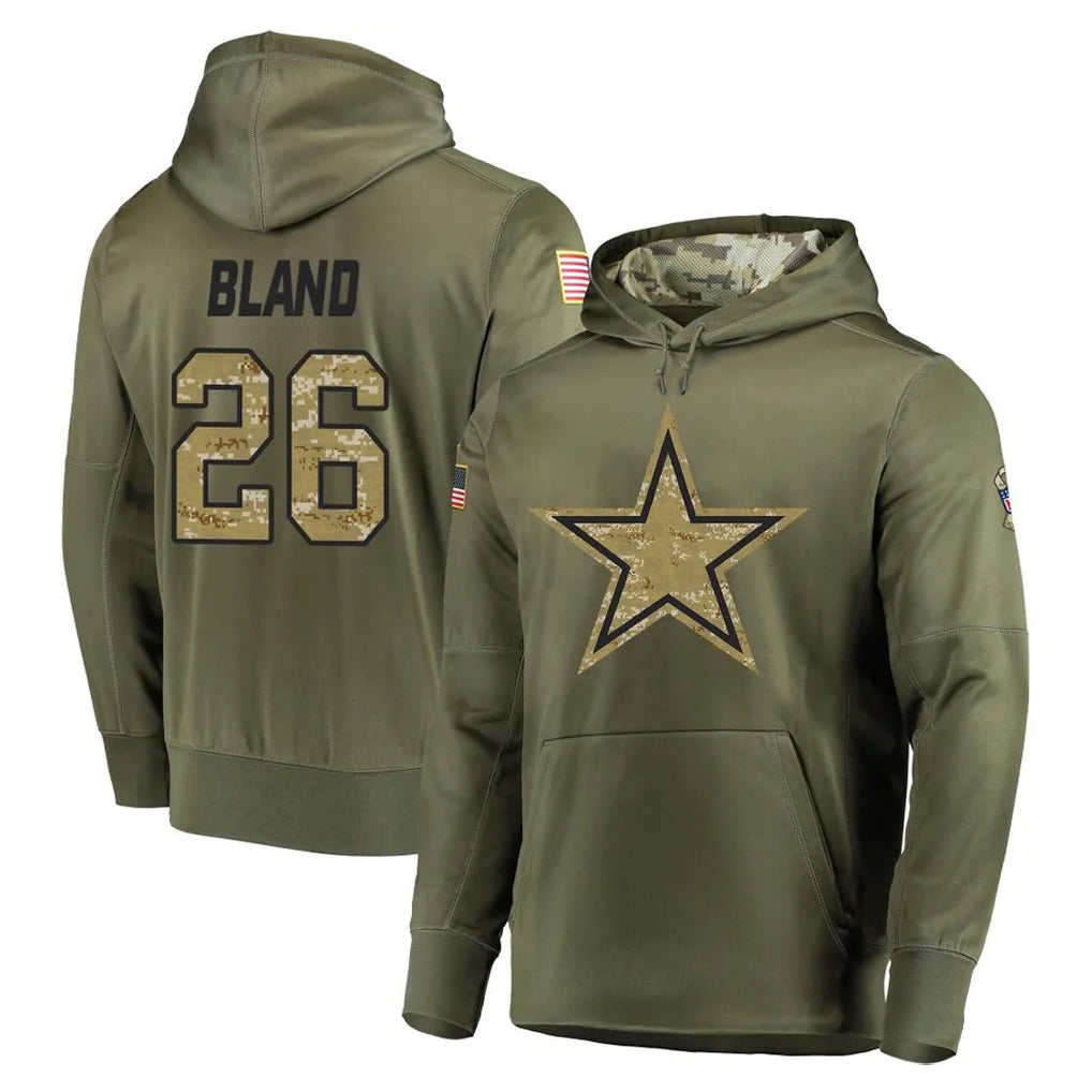 BIPIHUC D.Cowboys #26 DaRon Bland Player Olive Salute to Service Pullover Hoodies Home Game Stitched Jerseys