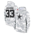 BIPIHUC D.Cowboys #33 Javonte Williams Player Arctic Camo Salute to Service Hoodies Limited Game Stitched Jerseys
