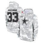 BIPIHUC D.Cowboys #33 Javonte Williams Player Arctic Camo Salute to Service Hoodies Limited Game Stitched Jerseys