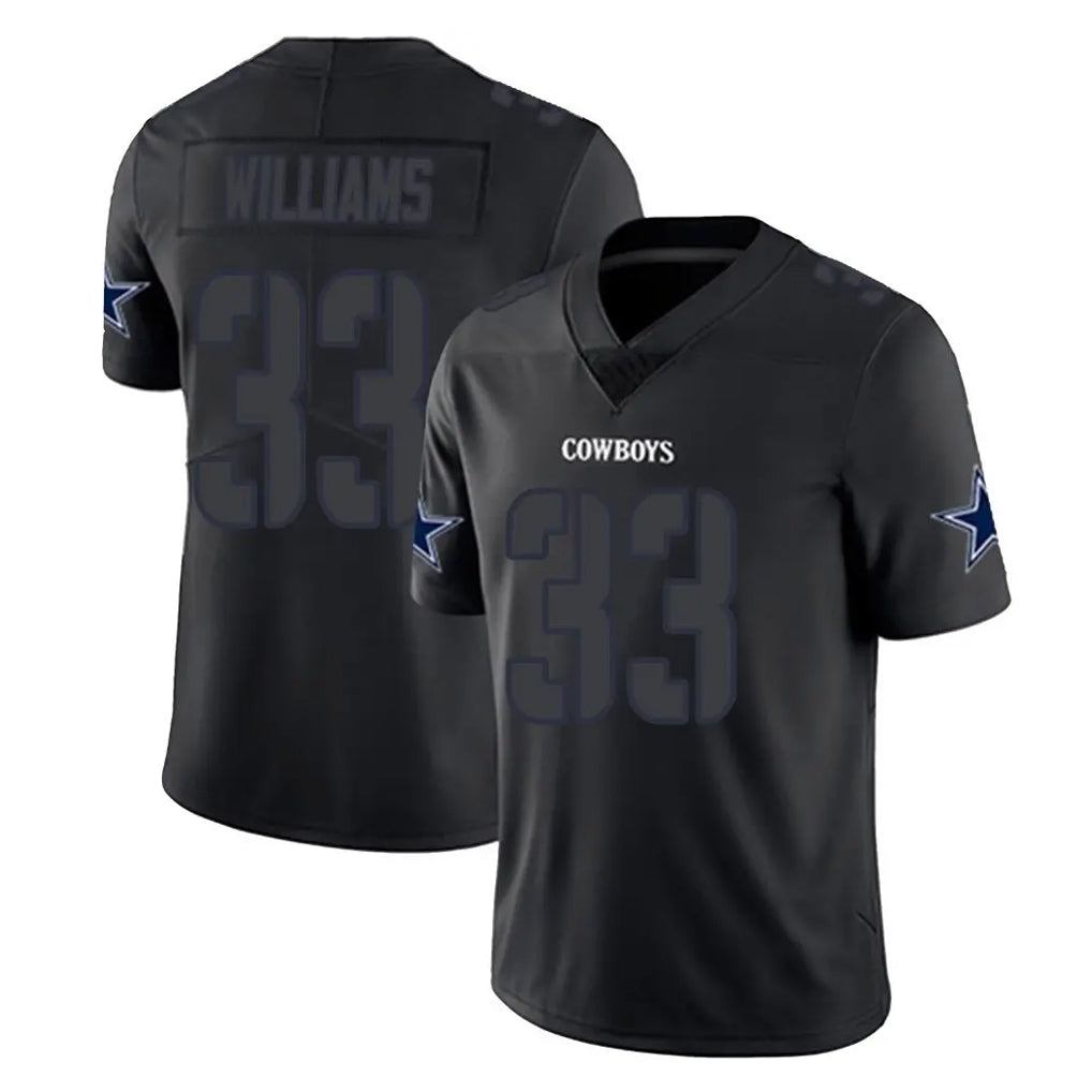 BIPIHUC D.Cowboys #33 Javonte Williams Player Black Impact Limited Home Game Stitched Jerseys