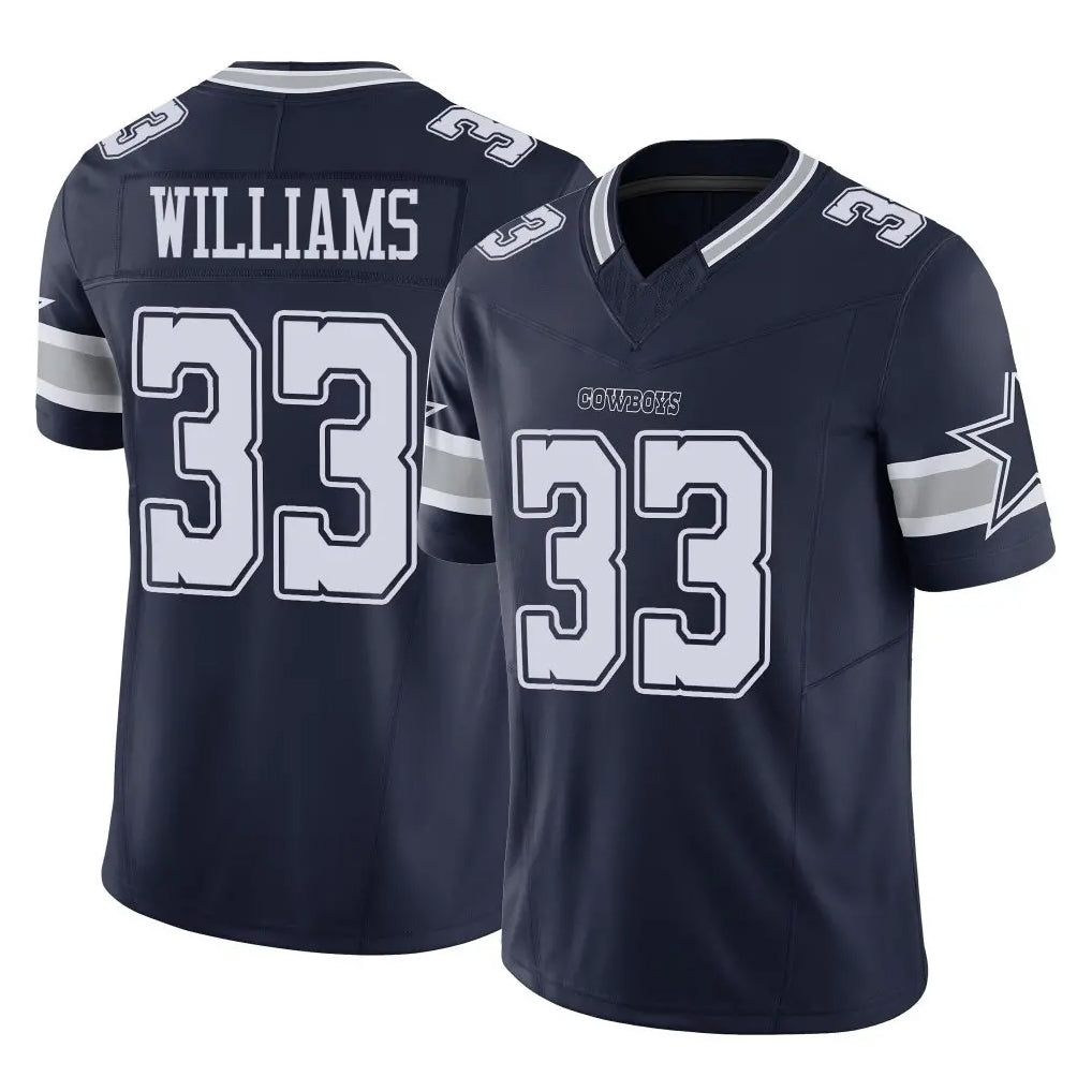 BIPIHUC D.Cowboys #33 Javonte Williams Player Navy Limited Vapor F.U.S.E. Home Game Stitched Jerseys
