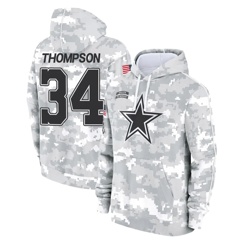 BIPIHUC D.Cowboys #34 Jalen Thompson Player Arctic Camo Salute to Service Hoodies Limited Game Stitched Jerseys