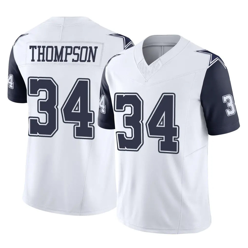 BIPIHUC D.Cowboys #34 Jalen Thompson Player White-Navy Limited Vapor F.U.S.E. Home Game Stitched Jerseys