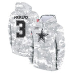 BIPIHUC D.Cowboys #3 George Pickens Player Arctic Camo Salute to Service Hoodies Limited Game Stitched Jerseys