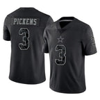 BIPIHUC D.Cowboys #3 George Pickens Player Black Limited Reflective Home Game Stitched Jerseys