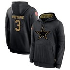 BIPIHUC D.Cowboys #3 George Pickens Player Black Salute to Service Pullover Hoodies Limited Stitched Jerseys