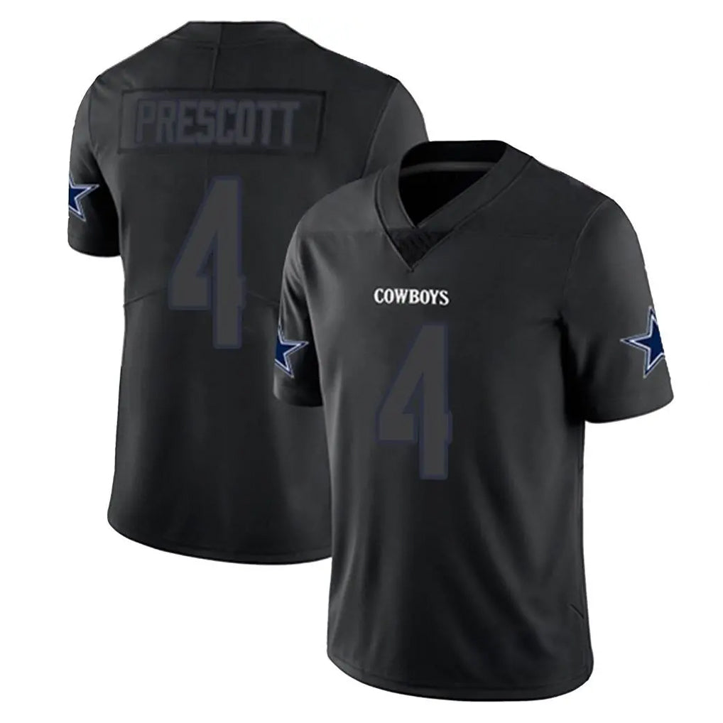 BIPIHUC D.Cowboys #4 Dak Prescott Player Black Impact Limited Home Game Stitched Jerseys