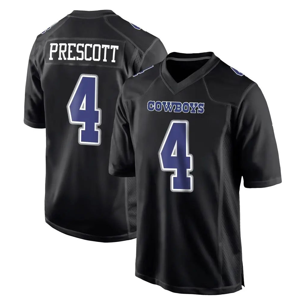 BIPIHUC D.Cowboys #4 Dak Prescott Player Carbon Black Fashion Home Game Stitched Jerseys