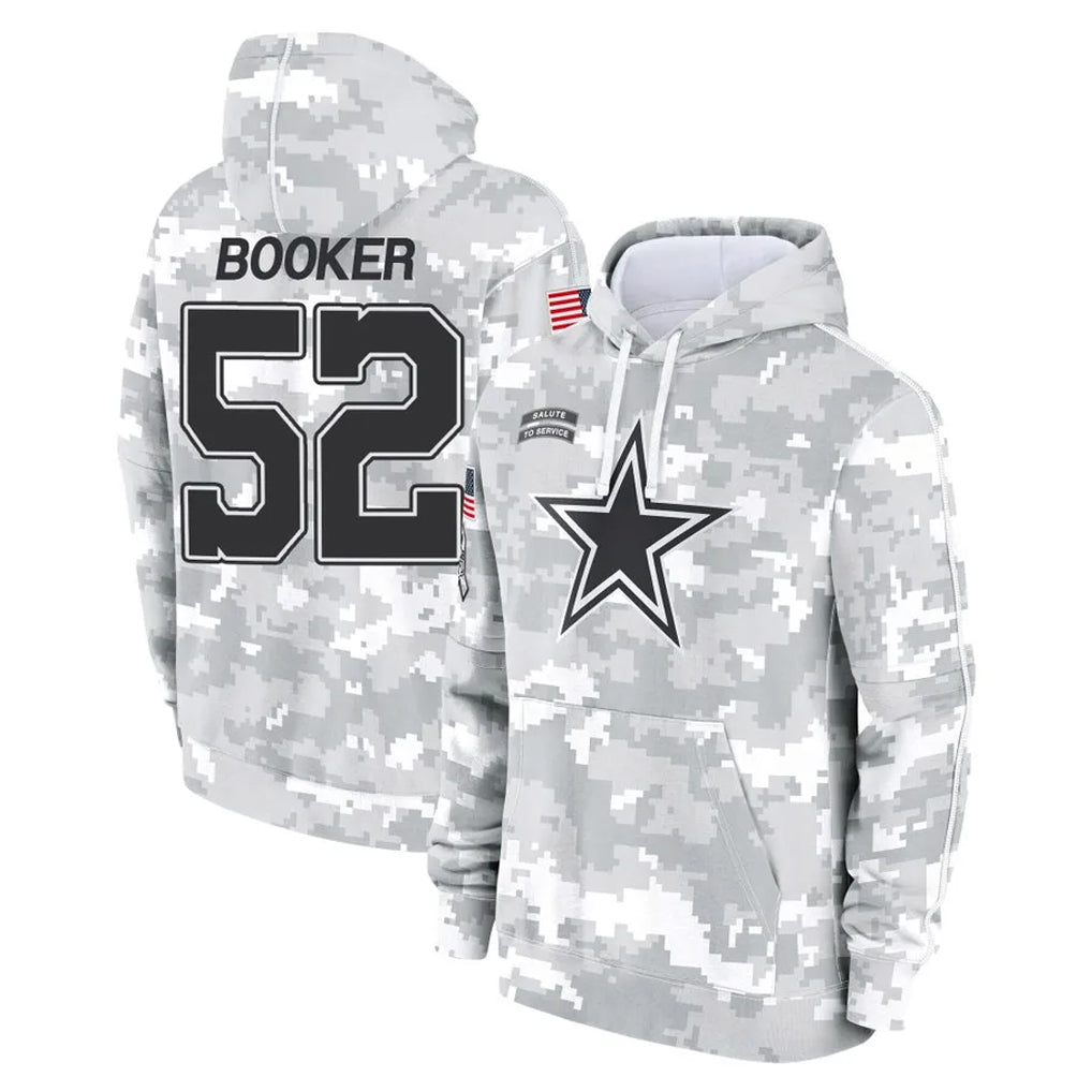 BIPIHUC D.Cowboys #52 Tyler Booker Player Arctic Camo Salute to Service Hoodies Limited Game Stitched Jerseys