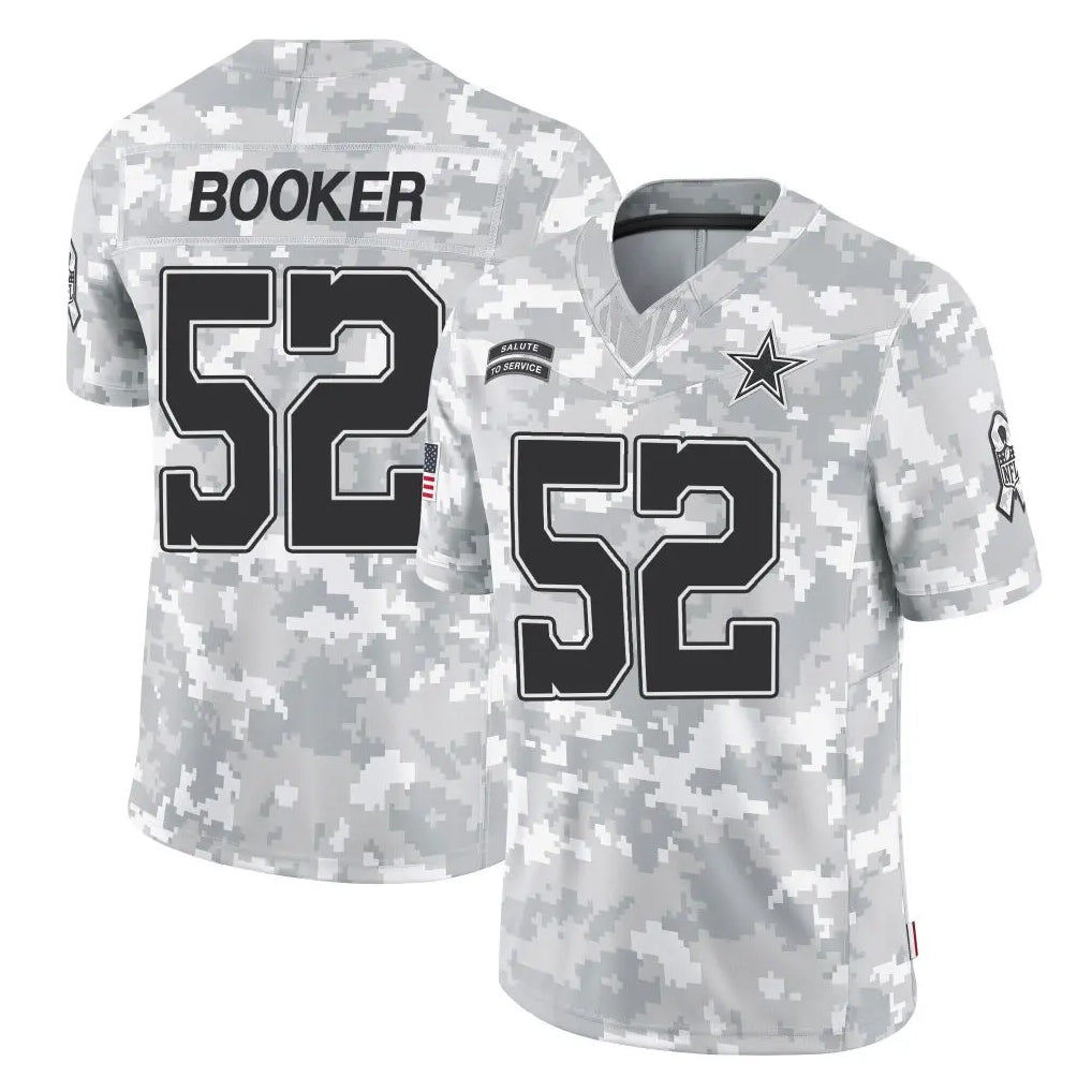 BIPIHUC D.Cowboys #52 Tyler Booker Player Arctic Camo Salute to Service Limited Home Game Stitched Jerseys