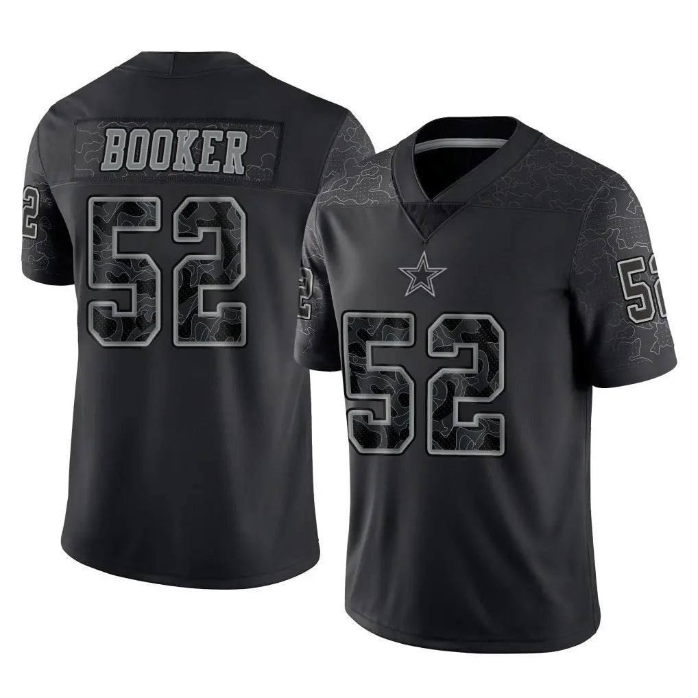 BIPIHUC D.Cowboys #52 Tyler Booker Player Black Limited Reflective Home Game Stitched Jerseys