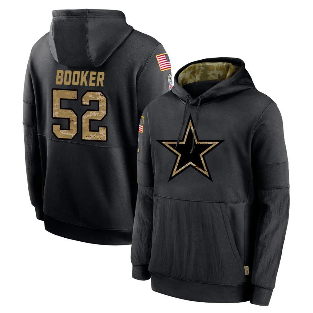 BIPIHUC D.Cowboys #52 Tyler Booker Player Black Salute to Service Pullover Hoodies Limited Stitched Jerseys