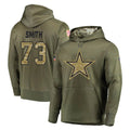 BIPIHUC D.Cowboys #73 Tyler Smith Player Olive Salute to Service Pullover Hoodies Home Game Stitched Jerseys
