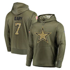 BIPIHUC D.Cowboys #7 Rashan Gary Player Olive Salute to Service Pullover Hoodies Home Game Stitched Jerseys
