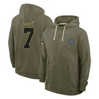 BIPIHUC D.Cowboys #7 Rashan Gary Player Olive Salute to Service Pullover Hoodies Limited Stitched Jerseys