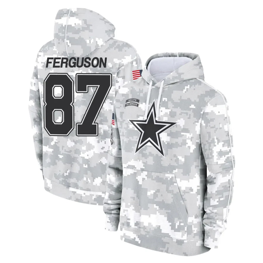 BIPIHUC D.Cowboys #87 Jake Ferguson Player Arctic Camo Salute to Service Hoodies Limited Game Stitched Jerseys