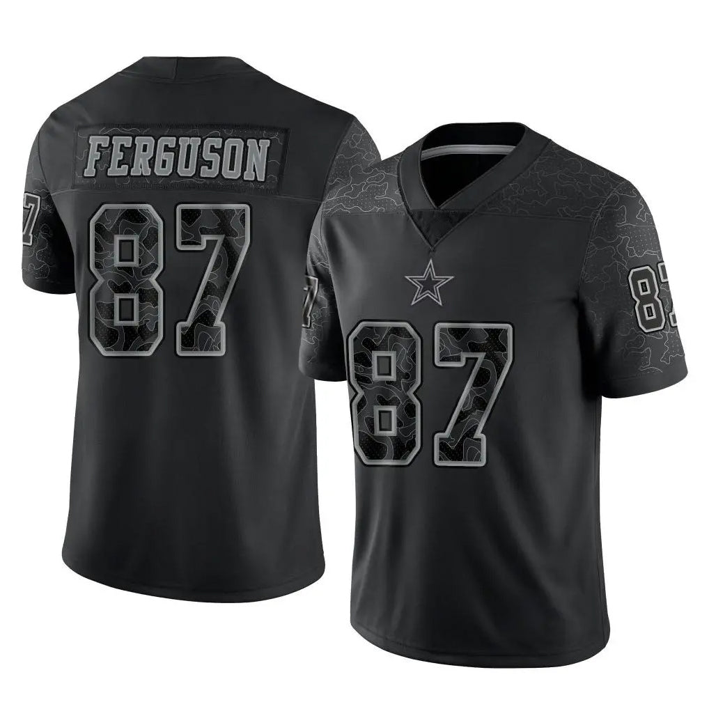 BIPIHUC D.Cowboys #87 Jake Ferguson Player Black Limited Reflective Home Game Stitched Jerseys