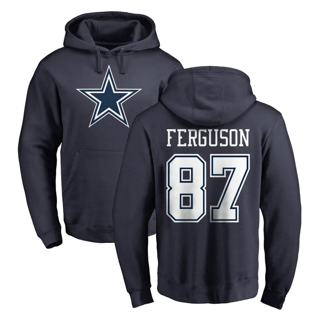 BIPIHUC D.Cowboys #87 Jake Ferguson Player Navy Pullover Hoodies Limited Stitched Jerseys