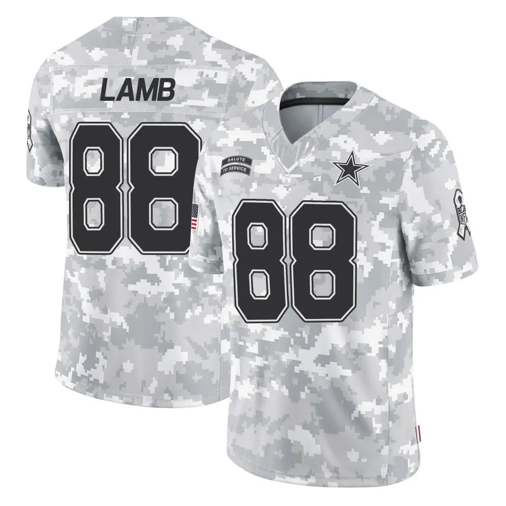 BIPIHUC D.Cowboys #88 CeeDee Lamb Player Arctic Camo Salute to Service Limited Home Game Stitched Jerseys