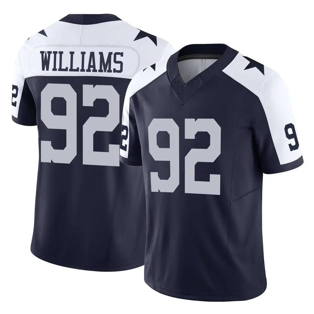 BIPIHUC D.Cowboys #92 Quinnen Williams Player Navy-White Limited Alternate Vapor F.U.S.E. Home Game Stitched Jerseys