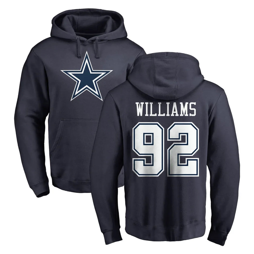 BIPIHUC D.Cowboys #92 Quinnen Williams Player Navy Pullover Hoodies Limited Stitched Jerseys