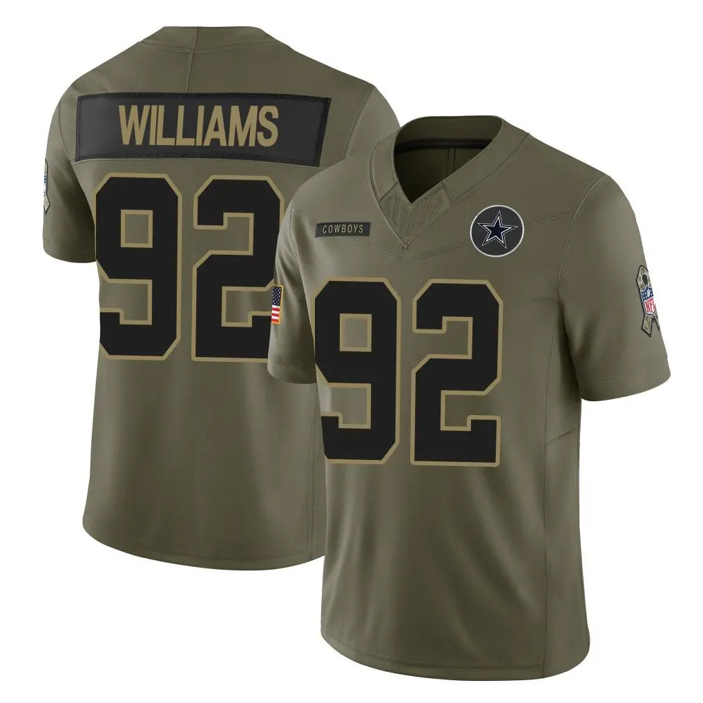 BIPIHUC D.Cowboys #92 Quinnen Williams Player Olive 2025 Salute to Service Limited Home Game Stitched Jerseys