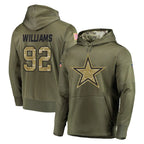 BIPIHUC D.Cowboys #92 Quinnen Williams Player Olive Salute to Service Pullover Hoodies Home Game Stitched Jerseys