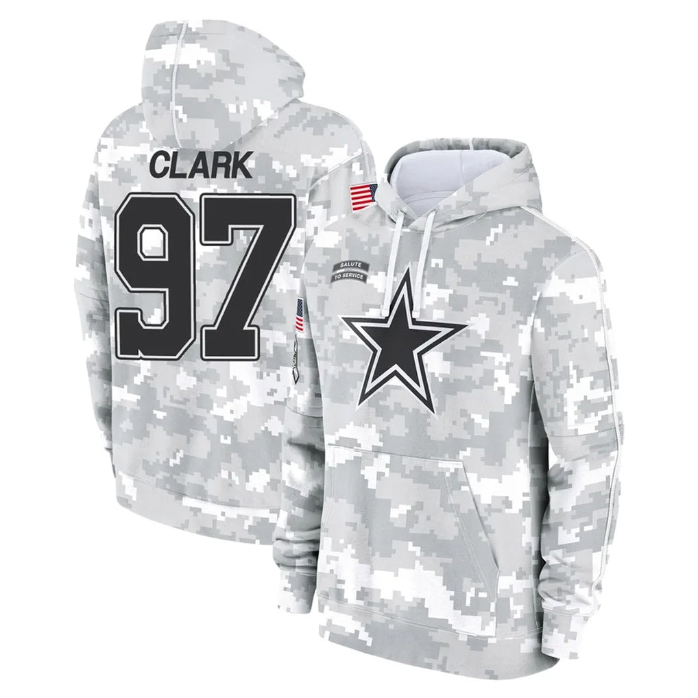 BIPIHUC D.Cowboys #97 Kenny Clark Player Arctic Camo Salute to Service Hoodies Limited Game Stitched Jerseys