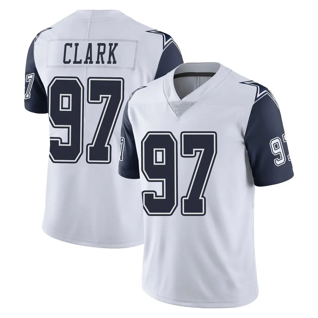 BIPIHUC D.Cowboys #97 Kenny Clark Player White-Navy Limited Color Rush Vapor Untouchable Home Game Stitched Jerseys
