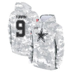BIPIHUC D.Cowboys #9 KaVontae Turpin Player Arctic Camo Salute to Service Hoodies Limited Game Stitched Jerseys