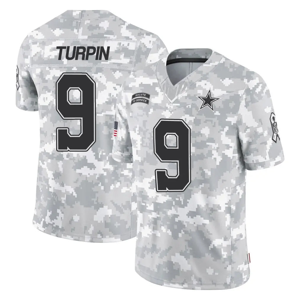 BIPIHUC D.Cowboys #9 KaVontae Turpin Player Arctic Camo Salute to Service Limited Home Game Stitched Jerseys
