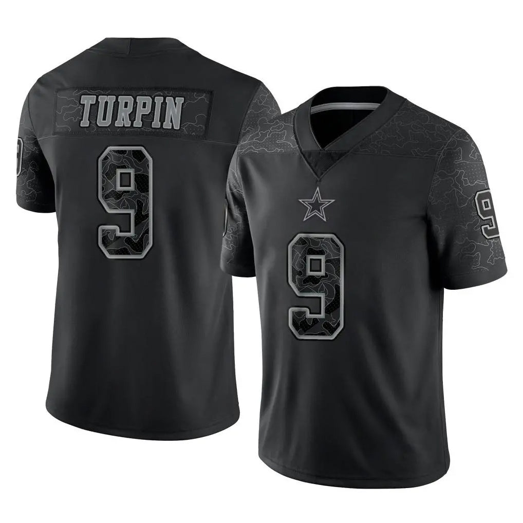 BIPIHUC D.Cowboys #9 KaVontae Turpin Player Black Limited Reflective Home Game Stitched Jerseys