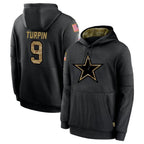 BIPIHUC D.Cowboys #9 KaVontae Turpin Player Black Salute to Service Pullover Hoodies Limited Stitched Jerseys