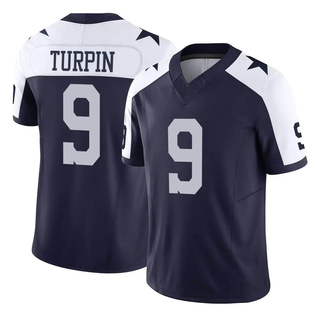 BIPIHUC D.Cowboys #9 KaVontae Turpin Player Navy-White Limited Alternate Vapor F.U.S.E. Home Game Stitched Jerseys