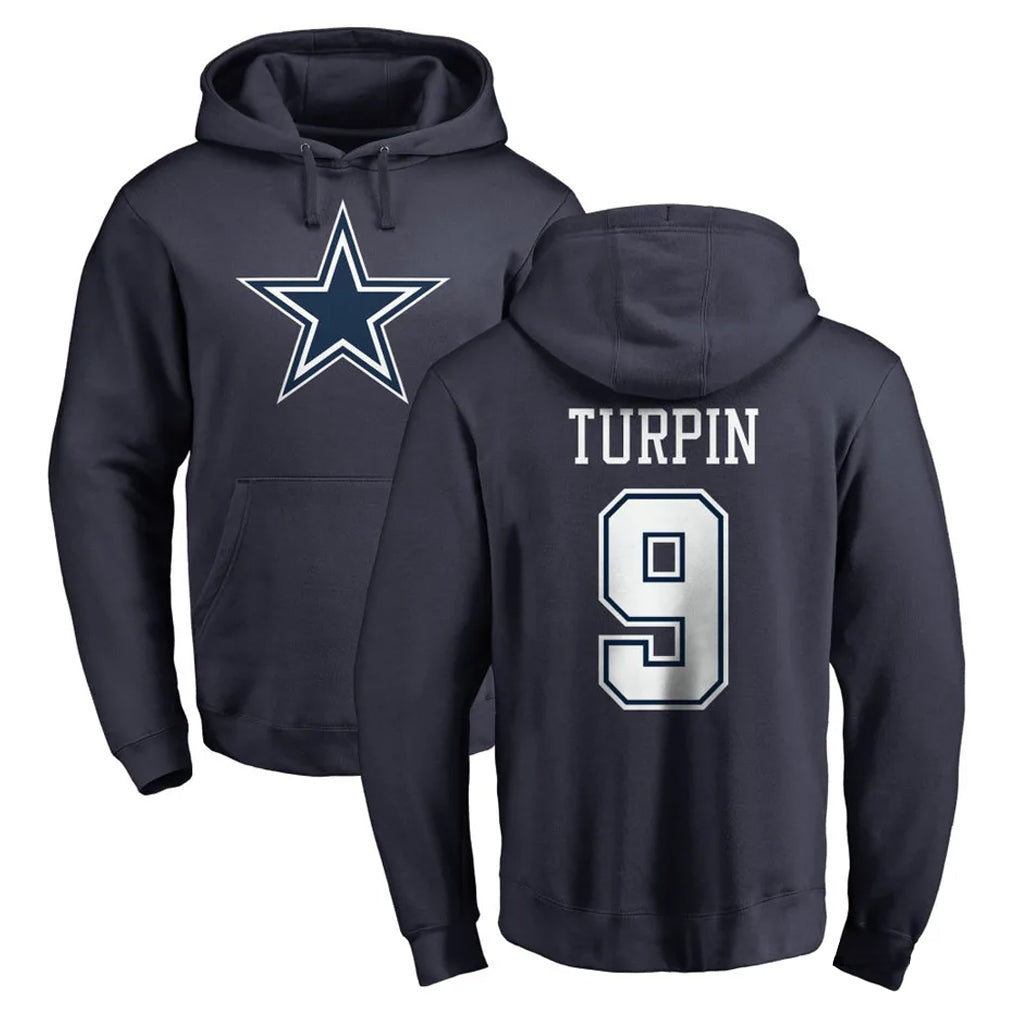 BIPIHUC D.Cowboys #9 KaVontae Turpin Player Navy Pullover Hoodies Limited Stitched Jerseys