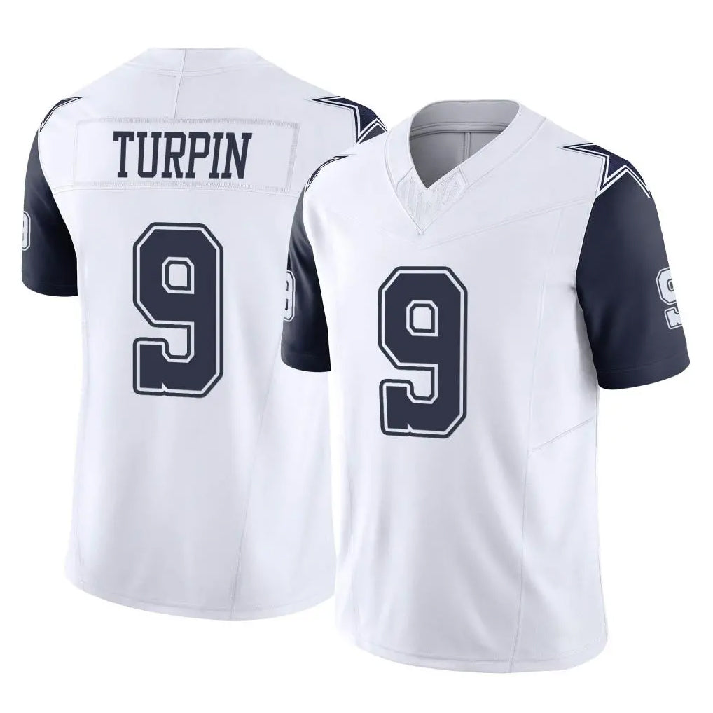 BIPIHUC D.Cowboys #9 KaVontae Turpin Player White-Navy Limited Vapor F.U.S.E. Home Game Stitched Jerseys