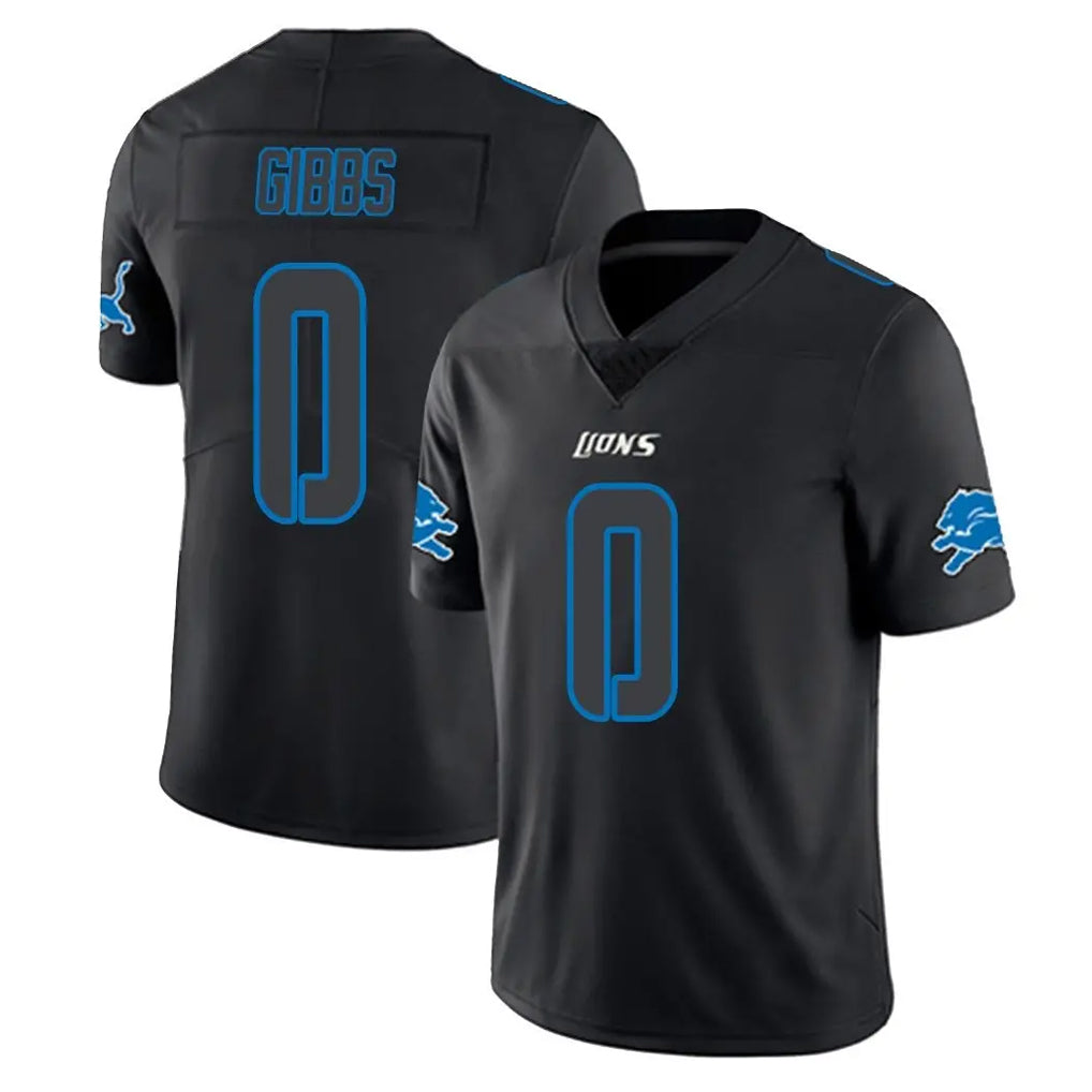 BIPIHUC D.Lions #0 Jahmyr Gibbs Player Black Impact Limited Home Game Stitched Jerseys