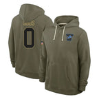 BIPIHUC D.Lions #0 Jahmyr Gibbs Player Olive Salute to Service Pullover Hoodies Limited Stitched Jerseys