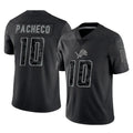 BIPIHUC D.Lions #10 Isiah Pacheco Player Black Reflective Limited Home Game Stitched Jerseys