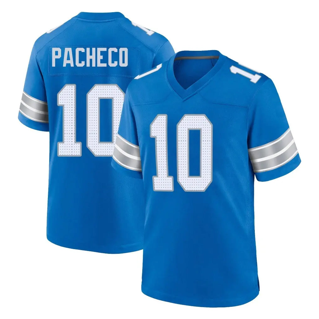 BIPIHUC D.Lions #10 Isiah Pacheco Player Blue Alternate Home Game Stitched Jerseys