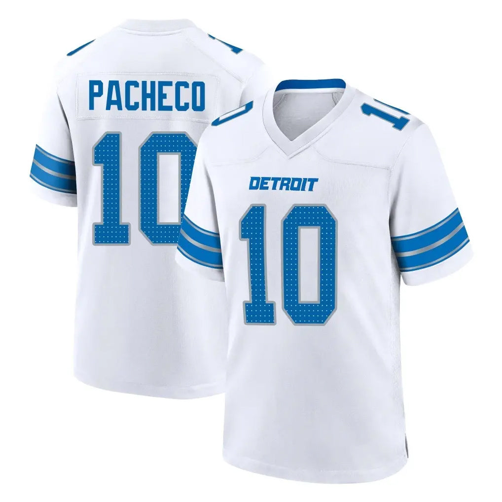 BIPIHUC D.Lions #10 Isiah Pacheco Player White Alternate Home Game Stitched Jerseys