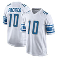 BIPIHUC D.Lions #10 Isiah Pacheco Player White Home Game Stitched Jerseys