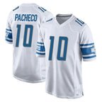BIPIHUC D.Lions #10 Isiah Pacheco Player White Home Game Stitched Jerseys
