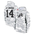 BIPIHUC D.Lions #14 Amon-Ra St. Brown Player Arctic Camo Salute to Service Hoodies Limited Game Stitched Jerseys