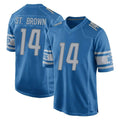 BIPIHUC D.Lions #14 Amon-Ra St. Brown Player Blue Home Game Stitched Jerseys