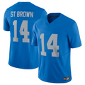BIPIHUC D.Lions #14 Amon-Ra St. Brown Player Blue Vapor F.U.S.E. Limited Stitched Jerseys